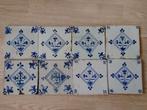 8X 17e eeuwse Tegel postzegelkwadraat met bloemen., Ophalen of Verzenden