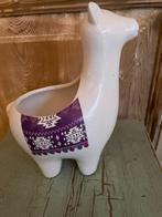 Mooi gestyleerde witte bloempot met dessin. Lama. Zgan., Ophalen, Wit, Aardewerk of Porselein, Zo goed als nieuw