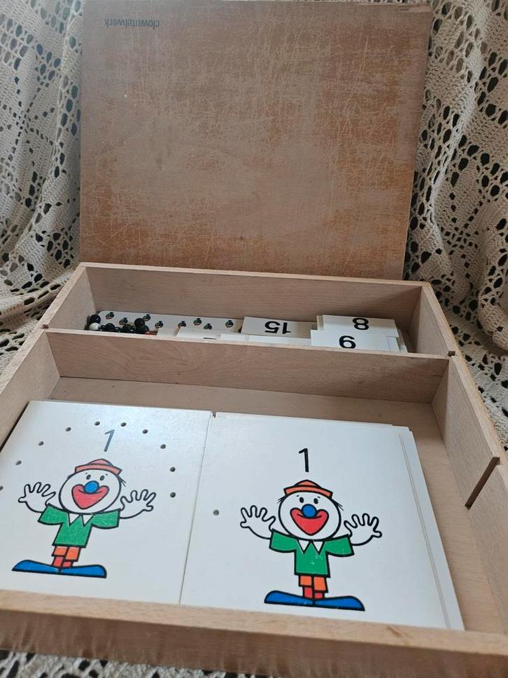 Vintage Clownerie Werk Educatieve Box, Antiek en Kunst, Antiek | Speelgoed, Ophalen of Verzenden