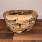 Handgemaakte houten plantanbak - mozaïek - +/-30cm doorsnede, Ophalen of Verzenden