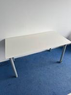 Witte tafel in hoogte verstelbaar, Ophalen, Zo goed als nieuw, Rechthoekig, 100 tot 150 cm