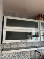 2x Keukenkast met glazen deuren, Huis en Inrichting, Kasten | Buffetkasten, Ophalen, Gebruikt, 50 tot 100 cm, Glas