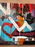 Kleurrijk groot canvas Schilderij Ikea Pjatteryd, Ophalen, Zo goed als nieuw, Schilderij, 75 tot 100 cm