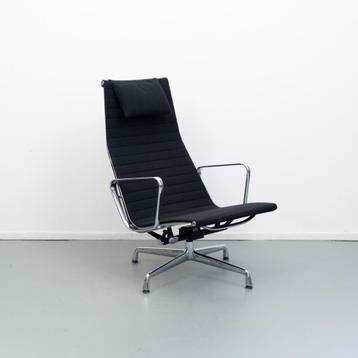 5x Vitra Eames EA 124 Fauteuil Zwart Hopsak - Chroom beschikbaar voor biedingen