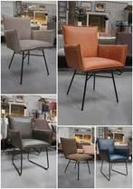 5 x luxe eetkamerstoel SANNE Jess design 4 kleuren leer stof, Ophalen, Overige kleuren, Leer, Zo goed als nieuw