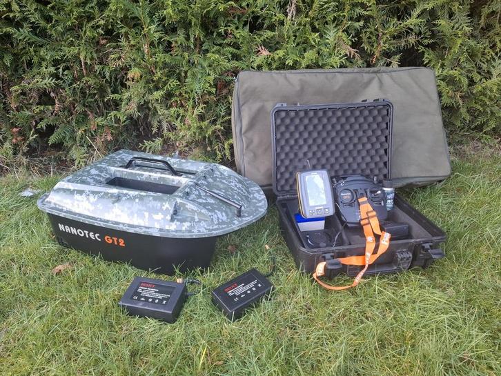 Voerboot Nanotec gt2 met fishfinder/GPS 1 jaar garantie, Hobby en Vrije tijd, Modelbouw | Radiografisch | Overige, Zo goed als nieuw