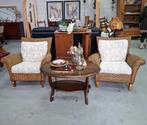 2 rieten stoelen met kussens | € 95 per stuk | fauteuils, Ophalen, Gebruikt, Minder dan 75 cm, Modern landelijk