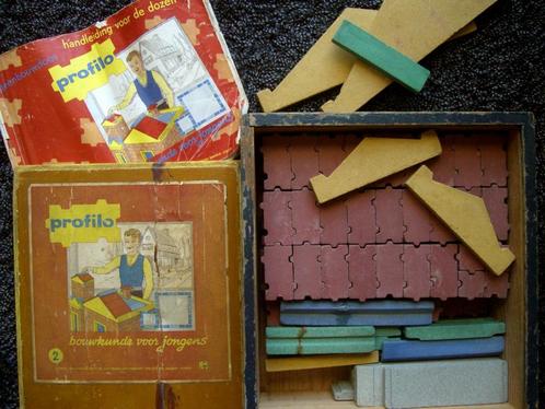 ANTIEK SPEELGOED - PROFILO2 BOUWDOOS MET HANDLEIDING, Antiek en Kunst, Antiek | Speelgoed, Ophalen of Verzenden