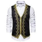 Zwart barok heren gilet giletje oosters klassiek victoriaans, Verzenden, Nieuw, Historisch, Kleding