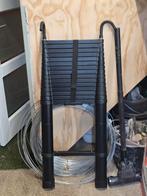 Nieuwe 5m inschuifbare ladder - zwart aluminium, Doe-het-zelf en Verbouw, Ladders en Trappen, Nieuw, Ophalen of Verzenden, Ladder