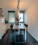 Keuken + eettafel + barkrukken, Huis en Inrichting, Keuken | Complete keukens, Ophalen, Gebruikt, Wit, Hoogglans of Gelakt