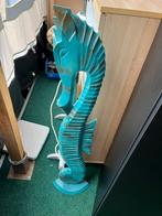 Houten Zeepaardje Snijwerk - 90 cm, Tuin en Terras, Ophalen of Verzenden, Gebruikt, Hout, Dierenbeeld