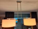 Hanglamp met 2 kappen, Huis en Inrichting, Lampen | Hanglampen, Ophalen, Zo goed als nieuw, Stof, Minder dan 50 cm