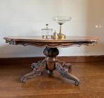 Ovale salontafel, neo-barok rococo stijl, rijk houtsnijwerk., Huis en Inrichting, Tafels | Salontafels, Gebruikt, 100 tot 150 cm