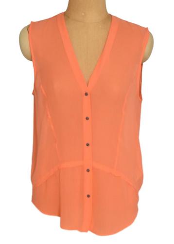 Nieuw Helmut Lang zijde topje, top, oranje, Mt. S beschikbaar voor biedingen