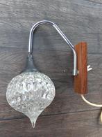 Lamp mid century wandlampje, Huis en Inrichting, Lampen | Wandlampen, Gebruikt, Ophalen of Verzenden, Retro, Glas