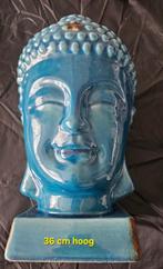 Budha hoofd azuurblauw blauw 36cm hoog, Ophalen of Verzenden, Zo goed als nieuw