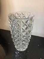 Brocante vaas geperst glas, Ophalen of Verzenden