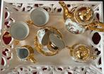 6 delig thee/koffie servies, goudkleurig, Huis en Inrichting, Keuken | Servies, Ophalen of Verzenden, Zo goed als nieuw, Porselein