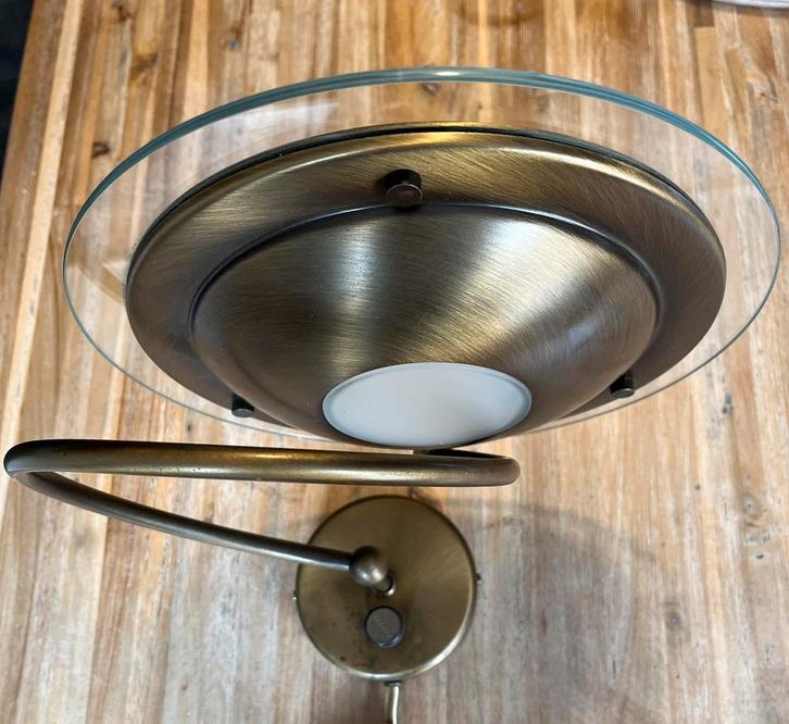 Vintage messing dimbare space age Steinhauer UFO Wandlamp, Huis en Inrichting, Lampen | Wandlampen, Metaal, Ophalen of Verzenden