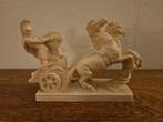 Beeldje van Romeinse strijdwagen met 2 paarden. Santini, Antiek en Kunst, Ophalen of Verzenden