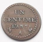 1 Centime L'AN 1798 Frankrijk Antieke Munt Franse Revolutie, Frankrijk, Ophalen of Verzenden