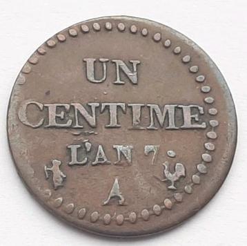 1 Centime L'AN 1798 Frankrijk Antieke Munt Franse Revolutie 