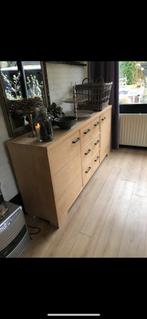 Vitrinekast + dressoir, Huis en Inrichting, Ophalen, 150 tot 200 cm, Grenenhout, 25 tot 50 cm