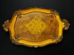 Italiaans dienblad serveerblad florentijns geel met goud, Antiek en Kunst, Curiosa en Brocante, Ophalen of Verzenden