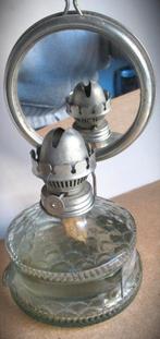 Olielamp~Glas en spiegel~Noodlamp~Nood lampje, Antiek en Kunst, Ophalen of Verzenden
