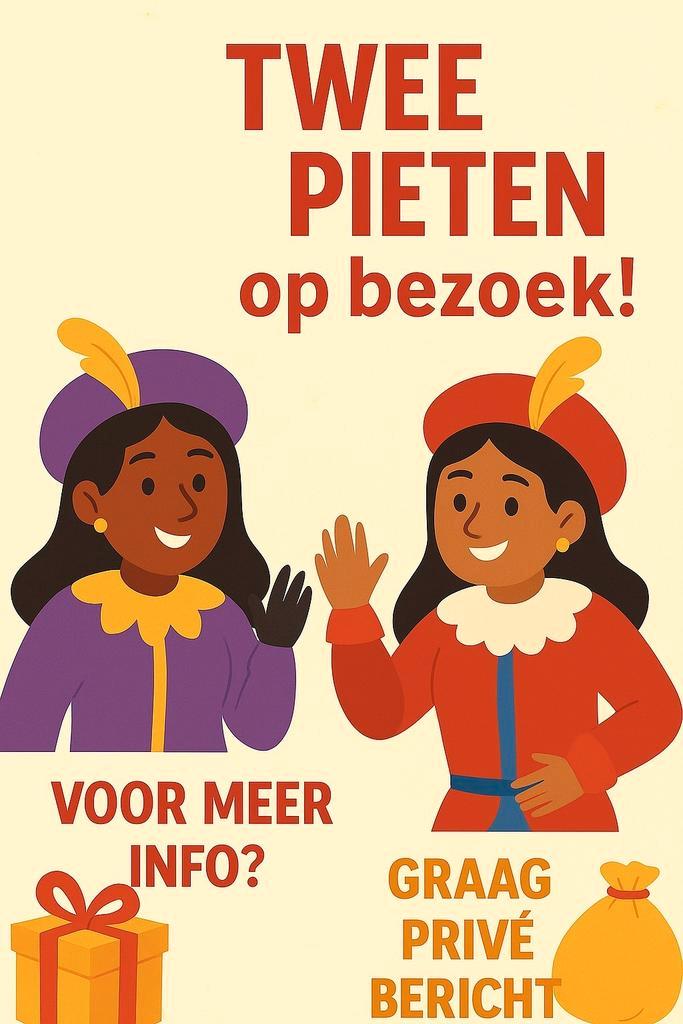 Twee vrolijke pietjes staan te popelen om bij jullie lang, Diversen, Sinterklaas, Nieuw, Ophalen