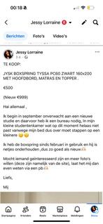 JYSK BOXSPRING TYSSA PC60 ZWART 160x200  ., Tickets en Kaartjes, Eén persoon, Overige typen