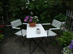 Oud Geheel Gerestaureerde Smeedijzeren Franse Tuinset, Overige materialen, Gebruikt, Bijzettafel, Tuinset