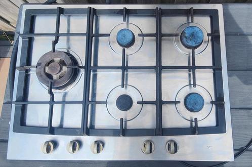 Pelgrim gaskookplaat 70cm met wokbrander, Witgoed en Apparatuur, Kookplaten, Gebruikt, Inbouw, Gas, 5 kookzones of meer, Ophalen