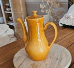 retro vintage mosterdgele theepot koffiepot, Ophalen of Verzenden