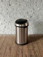 Brabantia touch bin prullenbak 60 liter chrome, Ophalen, 50 tot 75 cm, 40 liter of meer, Rvs