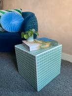 Tegel kubus sidetable azuurblauw, Ophalen, Overige materialen, Vierkant, Nieuw