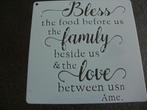 1000-HERBRUIKBAAR SJABLOON – TEKST: BLESS THE FOOD BEFORE US, Ophalen of Verzenden, Nieuw, Materiaal
