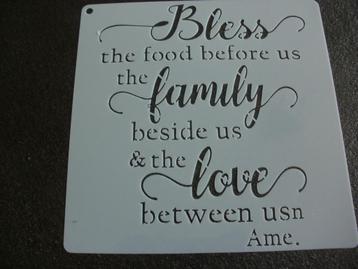1000-HERBRUIKBAAR SJABLOON – TEKST: BLESS THE FOOD BEFORE US beschikbaar voor biedingen