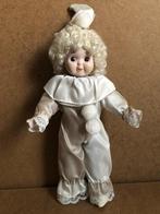 Porselein clown 32 cm, Verzamelen, Poppen, Ophalen of Verzenden, Gebruikt, Pop