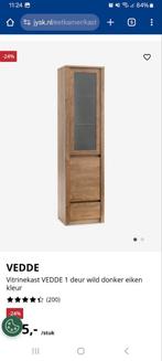Vedde vitrine kast., Huis en Inrichting, Kasten | Vitrinekasten, Ophalen, Minder dan 50 cm, Zo goed als nieuw, 150 tot 200 cm