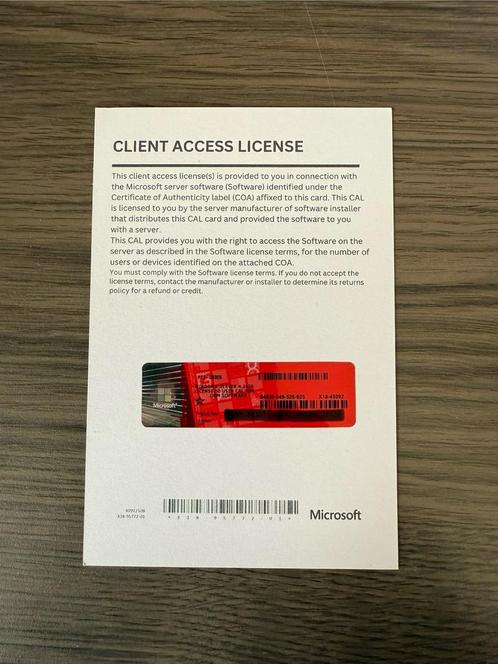 50 user CAL’s voor Windows Server 2022, Computers en Software, Besturingssoftware, Nieuw, Windows, Ophalen of Verzenden