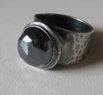 Koopje! Sterling zilveren ring (no 33) met hematiet, incl ve, Sieraden, Tassen en Uiterlijk, Ringen, 18 tot 19, Verzenden, Zo goed als nieuw