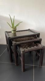 Manou tafeltjes set bijzettafeltje, Huis en Inrichting, Tafels | Bijzettafels, Minder dan 55 cm, Glas, Rechthoekig, Ophalen