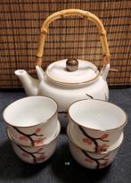Theeset kersenbloesem Theepot + 4 kopjes, Huis en Inrichting, Keuken | Servies, Ophalen of Verzenden, Nieuw, Overige stijlen, Overige typen