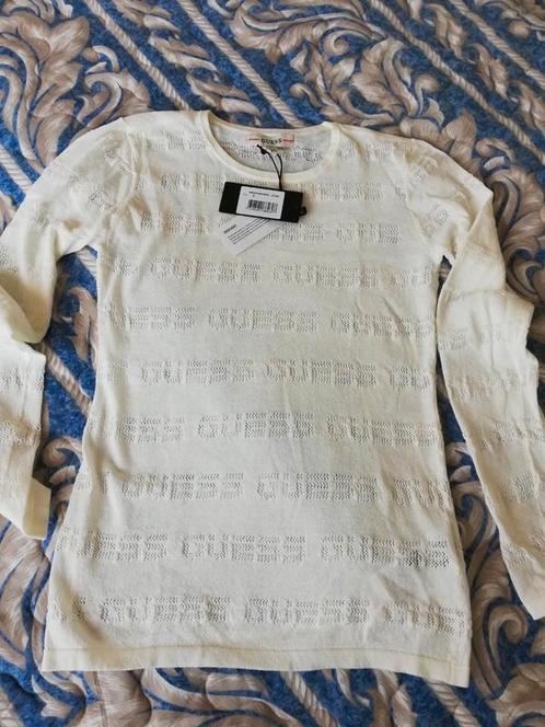 Guess all-over logos cotton blend knitted top. Size 36, Kleding | Dames, Tops, Nieuw, Maat 36 (S), Wit, Ophalen of Verzenden