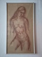 Rob Denneboom - Krijttekening van een naakt, Antiek en Kunst, Kunst | Tekeningen en Foto's, Ophalen