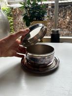 Vintage verzilverd doosje met deksel + schoteltje, Ophalen of Verzenden