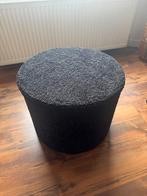 Zwarte teddy poef, Huis en Inrichting, Ophalen, Rond, Minder dan 50 cm, Zo goed als nieuw