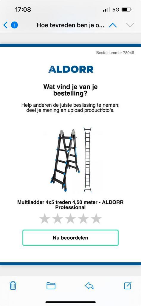 Aldorr  professional  multiladder 4x5 nieuw in doos, Doe-het-zelf en Verbouw, Ladders en Trappen, Nieuw, 4 meter of meer, Ophalen